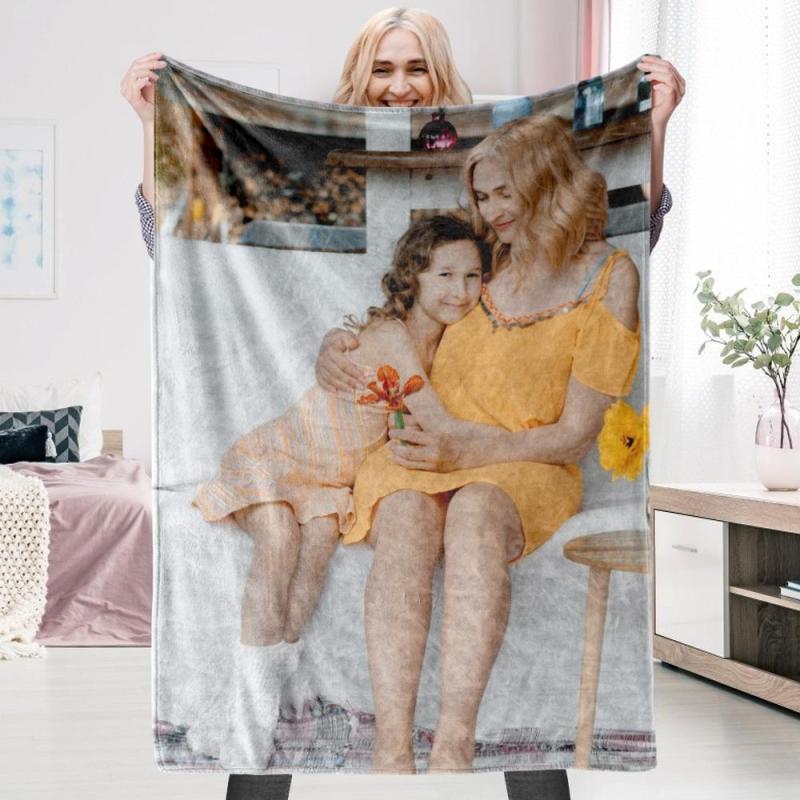 3D Custom Photo Blanket Personalized Fleece Blanket Mother